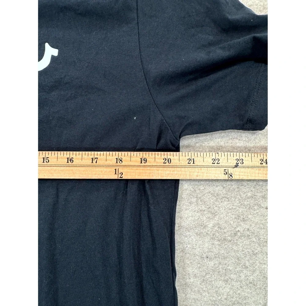 True Religion T Shirt Mens XL Black Cotton Short Sleeve V Neck Everyday Wear